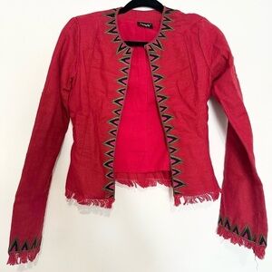 H&M impulse VTG fringe tribal blazer XS geometric office indie professional